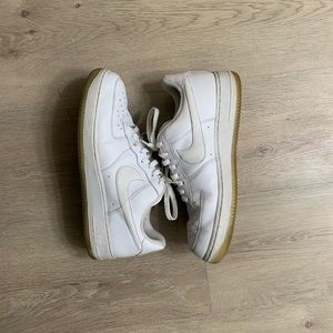 2008 Nike White Air Force 1 White w clear Low-Top Leather Sneakers Men's Size 11